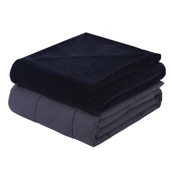 DreamLab Plush 15 lbs Weighted Blanket with Washable Cover, Charcoal, Kd Cajonera, Mfr#: KD2610243